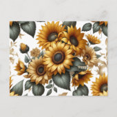 Einladung zur Sonnenblume Postkarte (Rückseite)