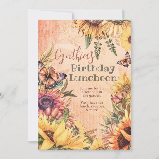 Einladung zur Sonnenblumen-Feier (Vorderseite)