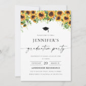 Einladung zur Sonnenblumen-Graduiertenparty (Vorderseite)