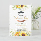 Einladung zur Sonnenblumen-Graduierung (Stehend Vorderseite)