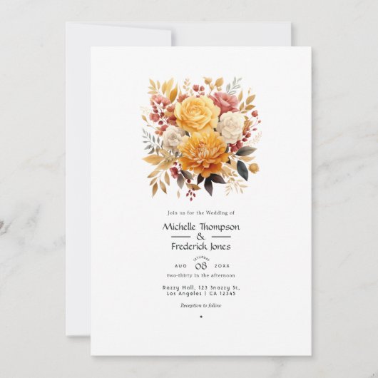 Einladung zur Sonnenblumen-Hochzeit (Vorderseite)