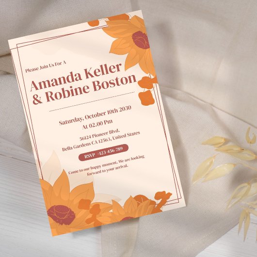 Einladung zur Sonnenblumenhochzeit