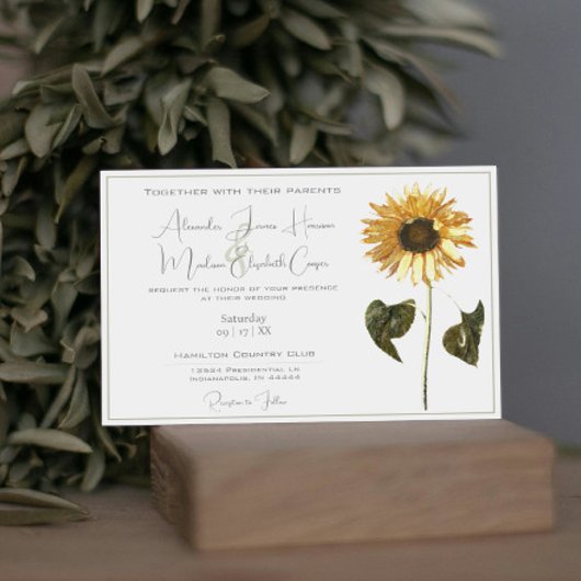 Einladung zur Sonnenblumenhochzeit