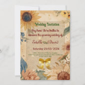 Einladung zur Sonnenblumenhochzeit (Vorderseite)