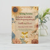 Einladung zur Sonnenblumenhochzeit (Stehend Vorderseite)