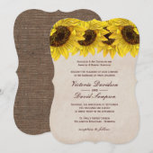 Einladung zur Sonnenblumenhochzeit (Vorne/Hinten)
