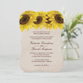 Einladung zur Sonnenblumenhochzeit (Stehend Vorderseite)