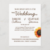 Einladung zur Sonnenblumenhochzeit Postkarte (Vorderseite)