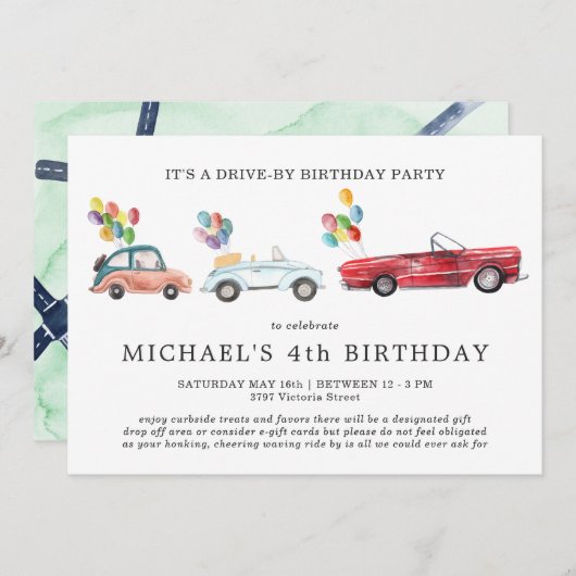 Einladung zur sozialen Distanzierung nach dem Gebu (Vorne/Hinten)