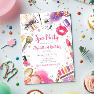 Einladung zur Spa-Party Glitz und Glam Geburtstag