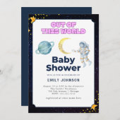 Einladung zur Space Baby Dusche (Vorne/Hinten)