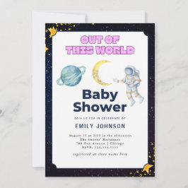 Einladung zur Space Baby Dusche