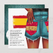 Einladung zur spanischen Denim Girl Graduation Par (Vorne/Hinten)