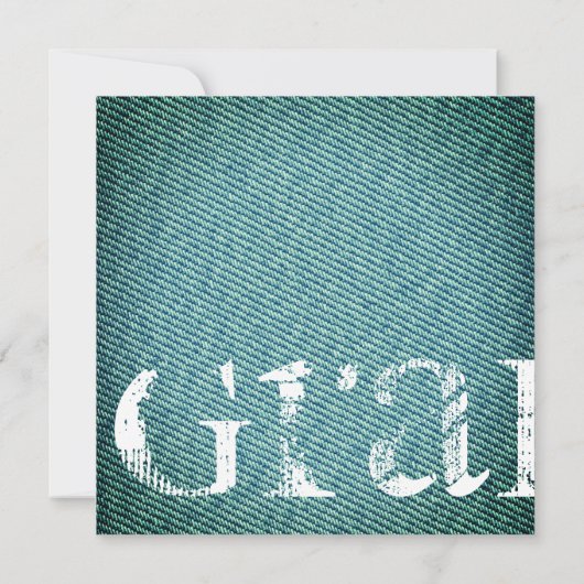 Einladung zur spanischen Denim Girl Graduation Par (Rückseite)