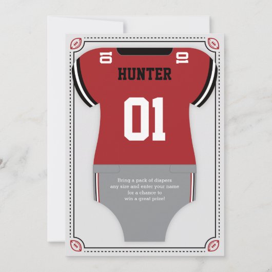 Einladung zur Sporthinderdusche, Fußball, Rot-Schw (Rückseite)