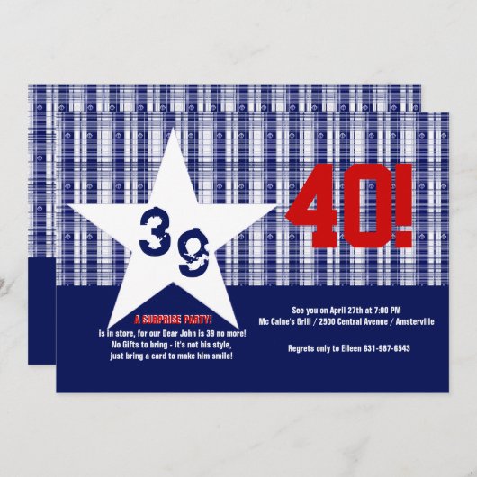 Einladung zur Star Birthday Party (Vorne/Hinten)