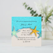 Einladung zur Starfish Summer Beach-Engagement-Par (Stehend Vorderseite)