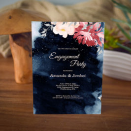 Einladung zur Starry Night Floral Engagement Party