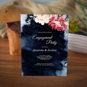 Einladung zur Starry Night Floral Engagement Party
