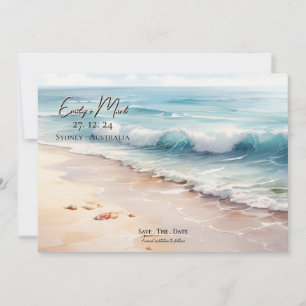 Einladung zur Strandhochzeit am tropischen Meer