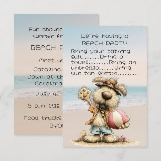 Einladung zur Strandparty eines Freundes