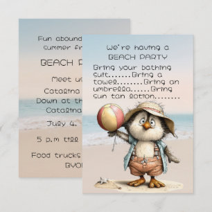 Einladung zur Strandparty mit Freunden