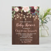 Einladung zur String Light Baby Dusche (Stehend Vorderseite)