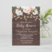 Einladung zur String Light Baby Dusche (Stehend Vorderseite)