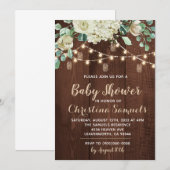 Einladung zur String Light Baby Dusche (Vorne/Hinten)
