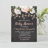 Einladung zur String Light Baby Dusche (Stehend Vorderseite)