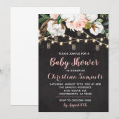Einladung zur String Light Baby Dusche (Vorne/Hinten)
