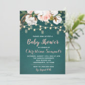 Einladung zur String Light Baby Dusche (Stehend Vorderseite)