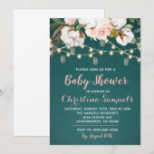 Einladung zur String Light Baby Dusche (Vorne/Hinten)