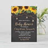 Einladung zur String Light Baby Dusche (Stehend Vorderseite)