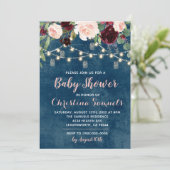 Einladung zur String Light Baby Dusche (Stehend Vorderseite)