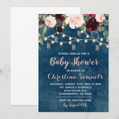 Einladung zur String Light Baby Dusche (Vorne/Hinten)