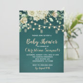 Einladung zur String Light Baby Dusche (Stehend Vorderseite)