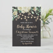 Einladung zur String Light Baby Dusche (Stehend Vorderseite)