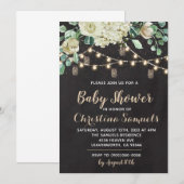 Einladung zur String Light Baby Dusche (Vorne/Hinten)