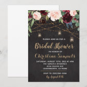 Einladung zur String Light Bridal Dusche (Vorne/Hinten)