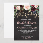 Einladung zur String Light Bridal Dusche (Vorne/Hinten)