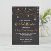 Einladung zur String Light Bridal Dusche (Stehend Vorderseite)