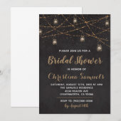 Einladung zur String Light Bridal Dusche (Vorne/Hinten)