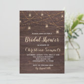 Einladung zur String Light Bridal Dusche (Stehend Vorderseite)