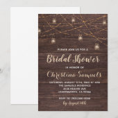 Einladung zur String Light Bridal Dusche (Vorne/Hinten)