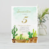 Einladung zur Sukkulenten Geburtstagspartei (Stehend Vorderseite)