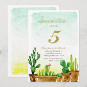 Einladung zur Sukkulenten Geburtstagspartei (Vorne/Hinten)