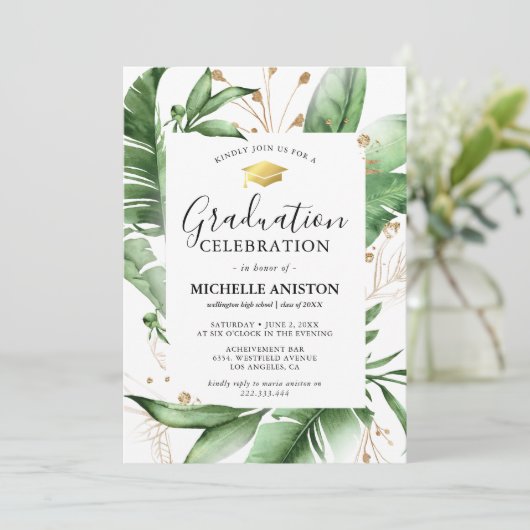 Einladung zur Summer Vibes Graduation Party (Stehend Vorderseite)