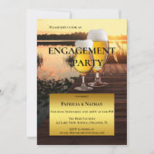 Einladung zur Sunset Beer Lake Engagement Party (Vorderseite)