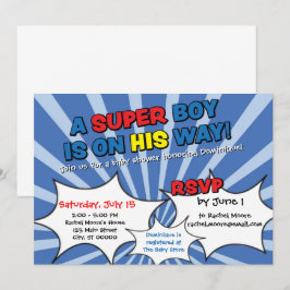 Einladung zur Super Hero Boy Baby Dusche